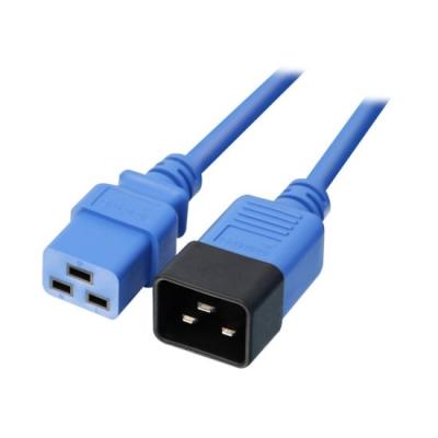 2m IEC C19 to C20 Extension Cable Blue